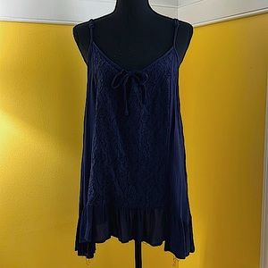 torrid Lace Front Sharkbite Hem Pullover Cami Top in Navy, Size 22 (Torrid 3)